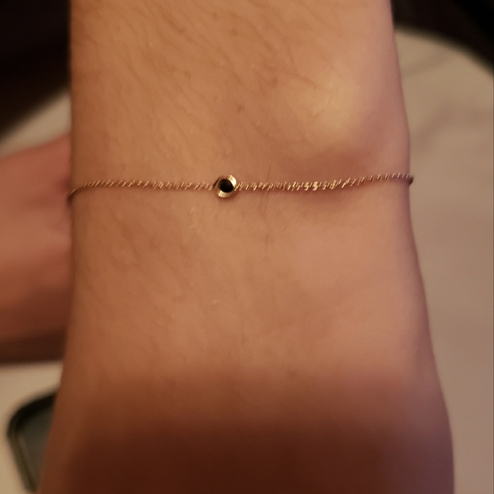 Tiny black diamond bracelet